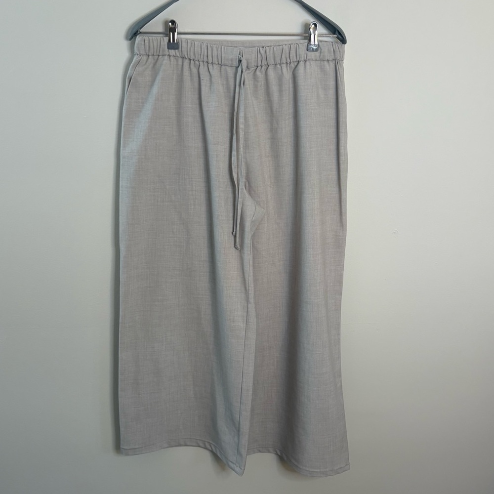 Elizabeth James Gray Wide Leg Pants Womens Large Pants